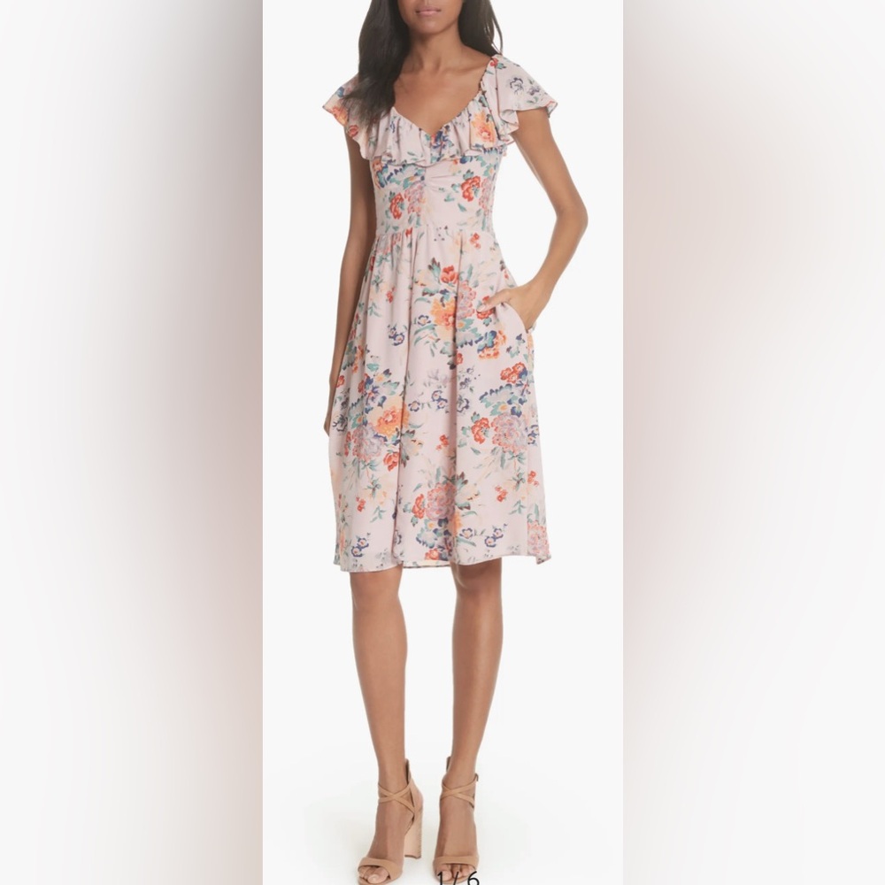 Marlena Ruffle Silk Dress